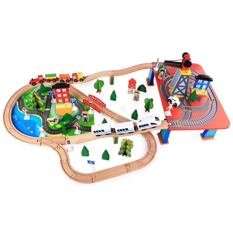 

Thomas DIY 88 Pieces Origional Product Wooden Small Train Camera Track Scene Work Site Series Camera Track Set