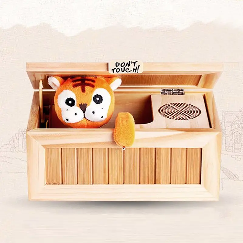 

BMBY-New Electronic Useless Box with Sound Cute Tiger Toy Gift Stress-Reduction Desk