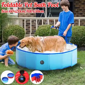 

PVC Foldable Pet Dog Cat Swimming Pool PVC Washing Pond Dog Tub Bed Large Small Dog Swimming House Bed Summer Pool