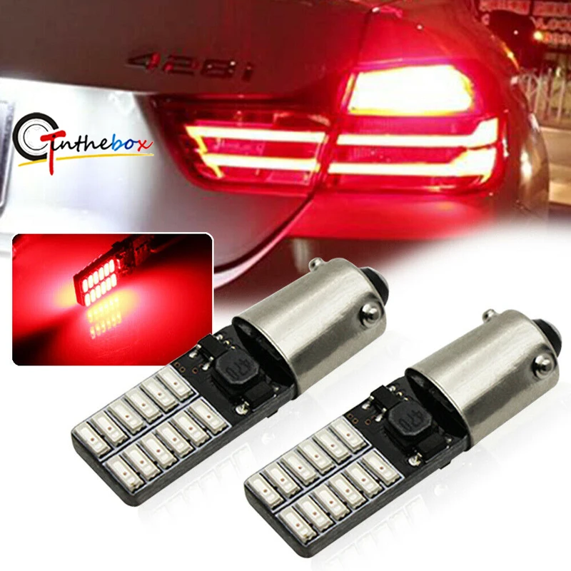 

GTinthebox 2pcs Error Free Brilliant Red 24-SMD-4014 H21W LED Brake Stop Lights Bulbs For BMW 3, 4 Series 12V