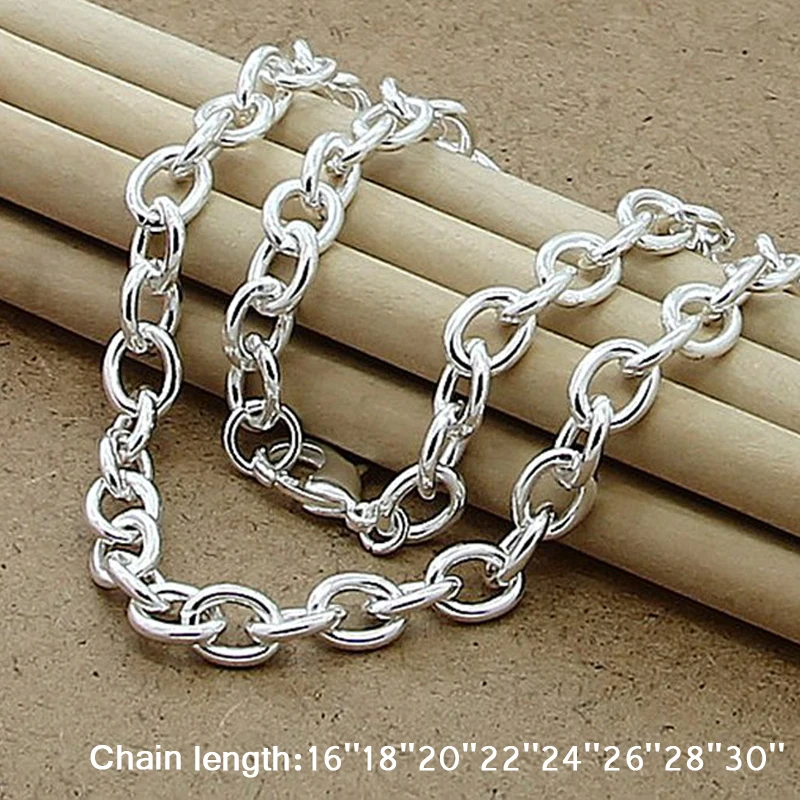 Aooaz Jewelry Pendant Necklaces for Men Women Silver Material Necklace Rolo Link Chain Necklace