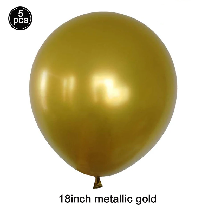 metallic gold 5/10/20 шт. 18 дюймов шары из латекса цвета металлик на день рождения Свадебная вечеринка для воздушных шаров, красивые вечерние украшения Globos розового и фиолетового цветов Золото - Цвет: metallic gold