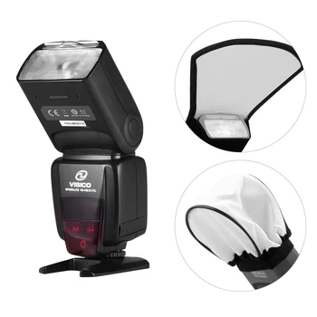 

VISICO Camera Flash Speedlite E-TTL Built-in 2.4G Wireless Trigger with Soft Cloth Reflector for Canon 5DII 5DS 70D 80D 6DII 60D