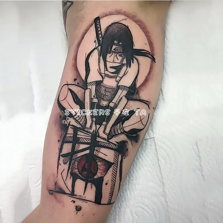 

Anime Keychains Naruto Tattoo Stickers Cosplay Props Uchiha Itachi Kakashi Waterproof and Sweatproof Unisex Flower Arm Tattoo