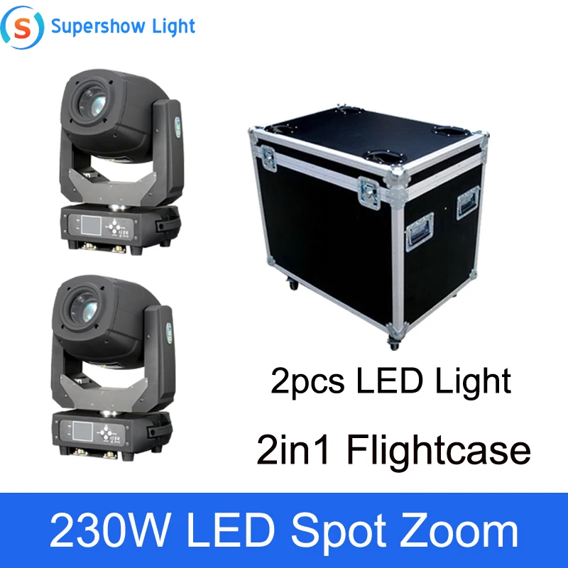 2 шт./лот в футляре для полета 230 Вт LED Lyre Moving Head Light Spot Zoom Light вечерние DJ Stage Light Night Club 2 шт./лот в футляре для полета 230 Вт LED Lyre Moving Head Light Spot Zoom Light вечерние DJ Stage Light Night Club