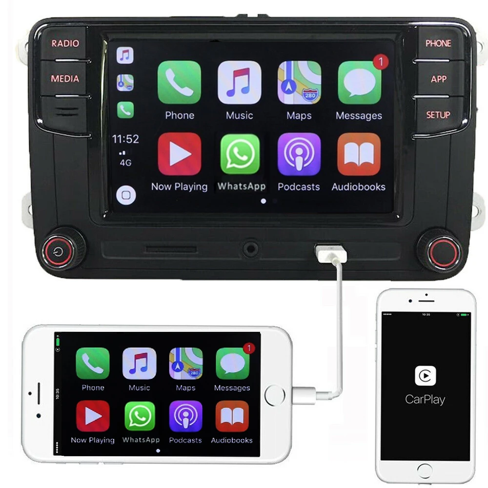 Автомобильное аудио-радио RCD330 Android авто, Carplay, MirrorLink, Bluetooth, OPS, RVC, AUX, USB для Volkswagen GOLF PASSAT POLO