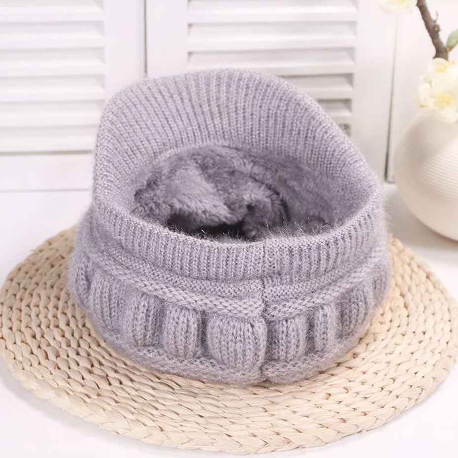 Wool Women's Fashion Hat Plush Knitted Wind Shield Ear Guard Solid Color Atmosphere Simple Autumn and Winter Warm Hat