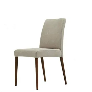 

Modern minimalist dining chair home solid wood backrest fabric stool nordic hotel restaurant