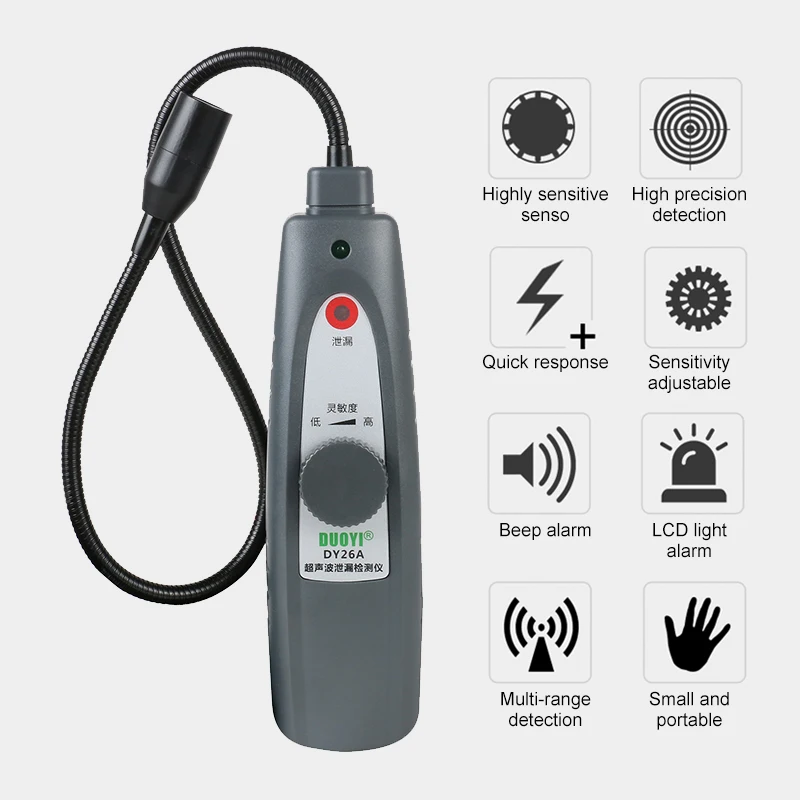 Koop Duoyi DY26A Ultrasone Lek Detector Tool Gas Water Lek Druk Vacuüm Probes Ultrasone Zender Fout Detector Stethoscoop