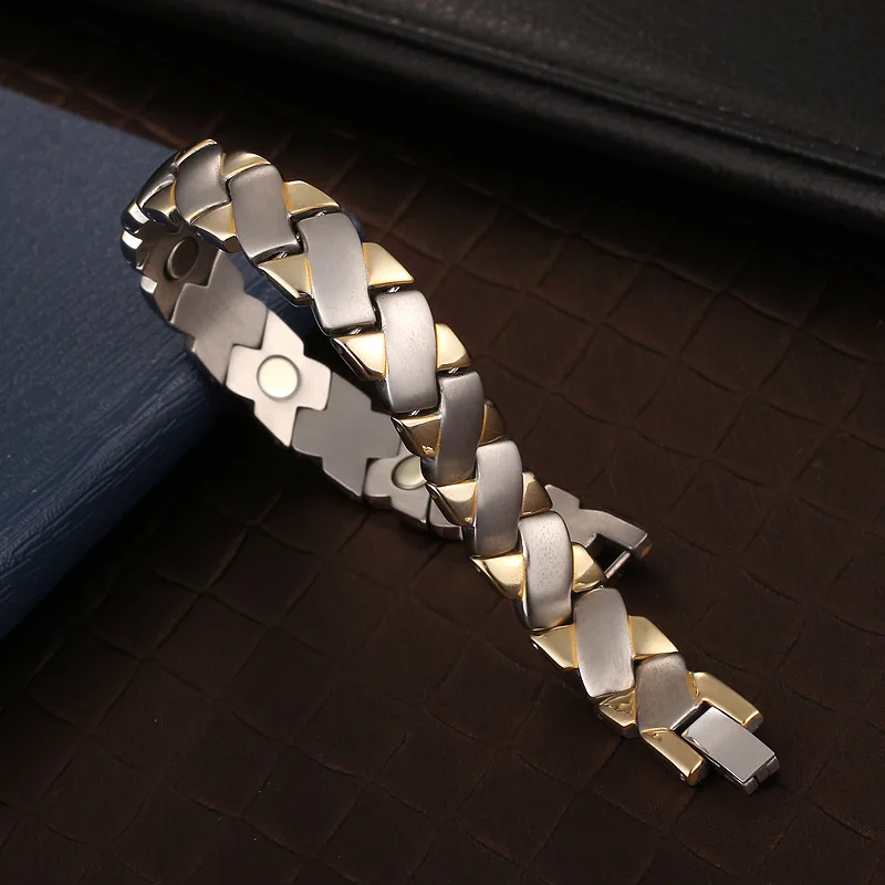 Twisted Healthy Magnetic Bracelet for Women Power Therapy Magnets Magnetite Bracelets Bangles Men Health Care Jewelry Titanium