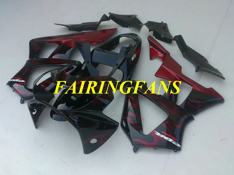 Инжекторный комплект для HONDA CBR900RR 929 00 01 CBR 900 RR CBR 900RR 2000 2001 Красный Пламя Обтекатели на кузов+ подарки HE26
