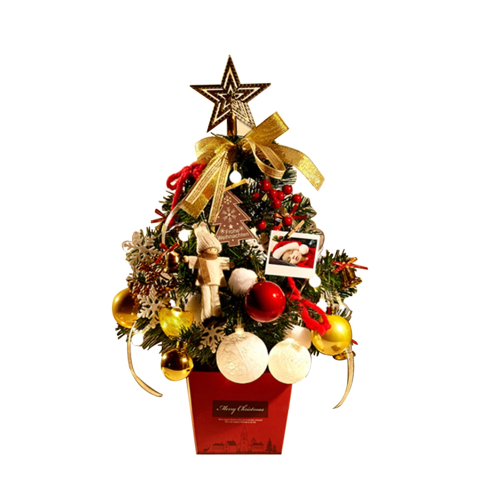 

Christmas Tree Set 45cm Desktop Mini Decoration Gift Box Decorations for Supermarkets Stores Hotels Home Safe Beautiful