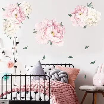 

Beautiful Peony Flower Self Adhesive Wall Sticker Home Living Room Hallway Decal Pretty sticker with peony flower design, sweet