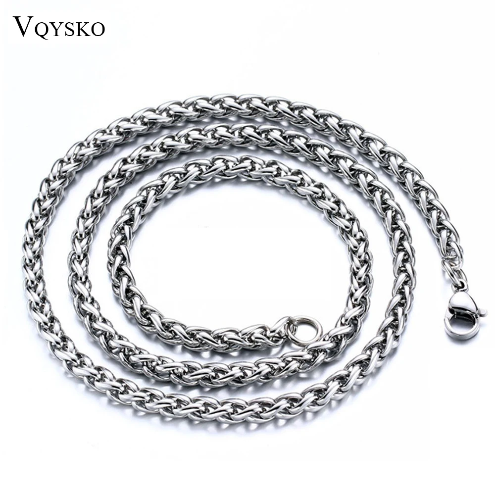Multi Size Men's Braided Link Chain Necklaces Wholesale Stainless Steel Male Choker Colar Jewelry fashion Gifts for Him