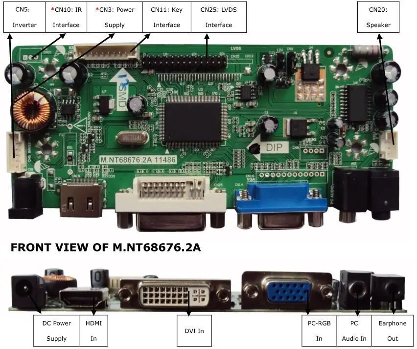 Latumab комплект драйвера платы контроллера lcd для LTN154X3-L06 HDMI+ DVI+ VGA M. NT68676