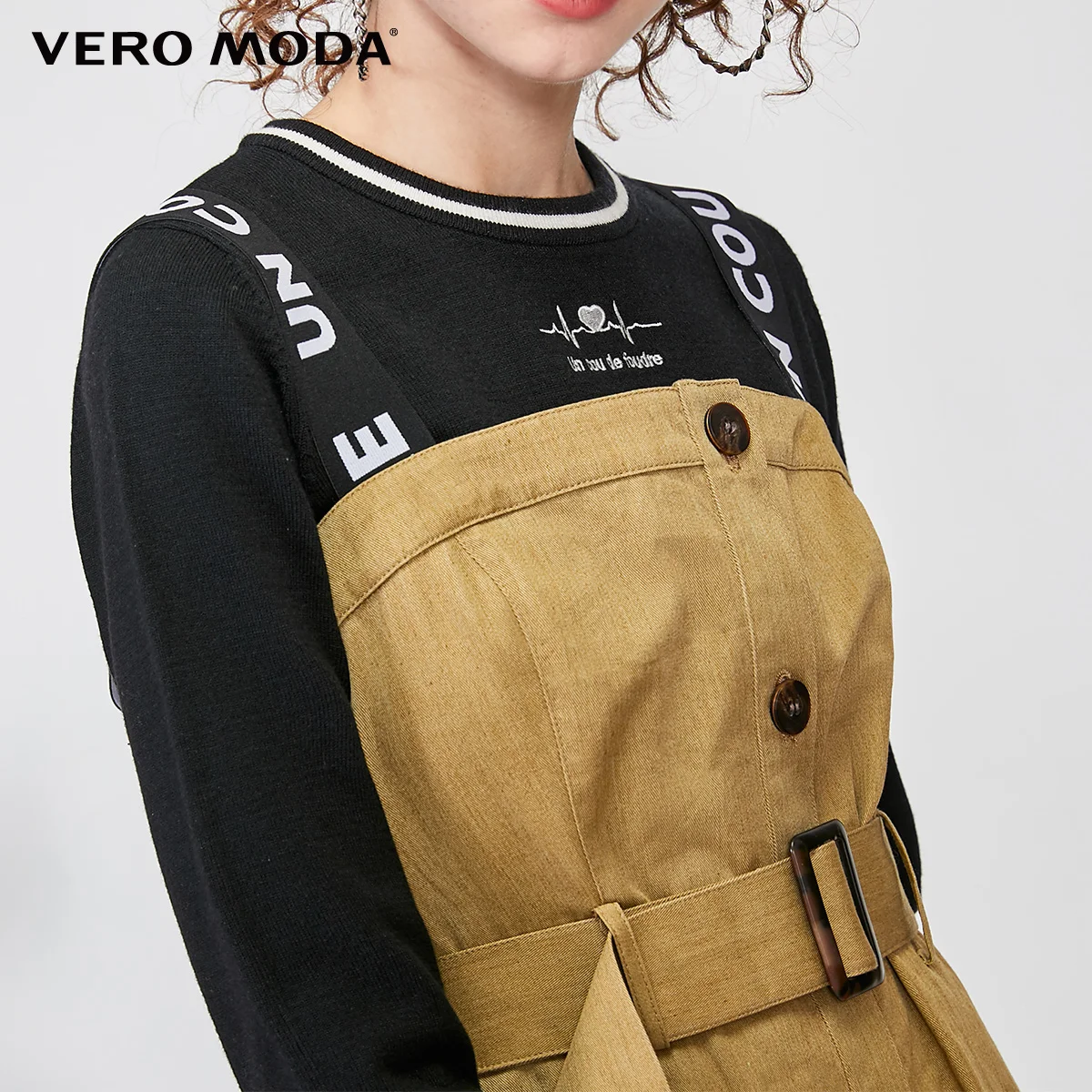 Vero Moda платье-комбинезон средней длины с вышивкой и подкладкой | 31947D507