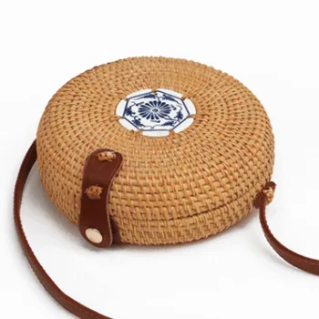 

1PC 2019 Straw Bag Summer Beach Rattan Shoulder Bags Wicker Weave Handbag Crossbody