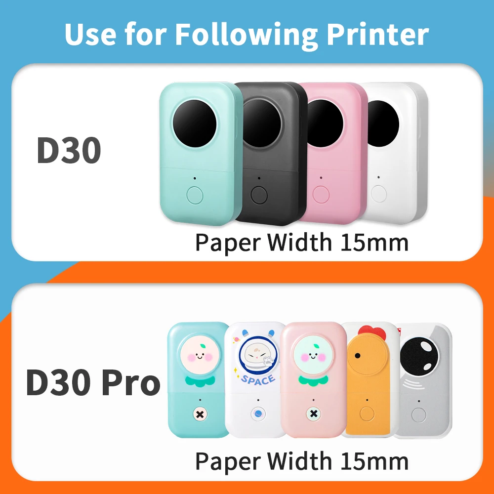 Phomemo D30 Thermal Sticker Tickets Paper D30 Label Printer Self-Adhesive Transparent Square Round Name Labels Paper 3 Rolls/Box sticker paper thermal sticker paper printable sticker paper