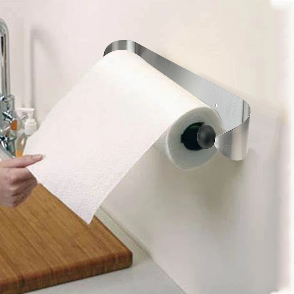 

Easy Install Kitchen Paper Towel Holder Space Saving Hotel Stainless Steel Restaurant Home Multipurpose Storage Wall Mount