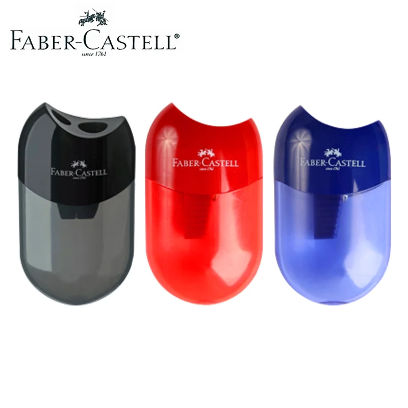 Мини точилка для карандашей Faber Castell 3 шт./лот двойное отверстие с контейнером