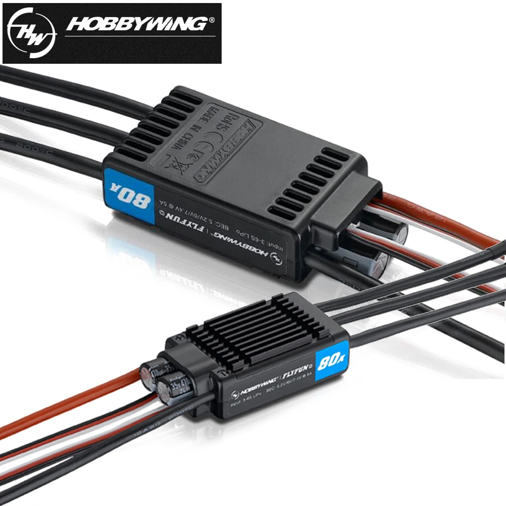 

Hot 1pcs Hobbywing FlyFun V5 60A/80A/120A/130A/160A Brushless ESC 3-6S Lipo with DEO Function for RC Aircraft Quadcopter