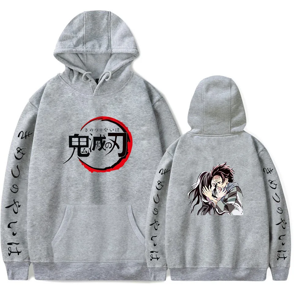 XXS-4XL, японское аниме, Demon Slayer Kimetsu no Yaiba, худи для мужчин и женщин на Хэллоуин, вечерние толстовки Nezuko Kamado, куртка, костюмы для косплея - Цвет: grey 3