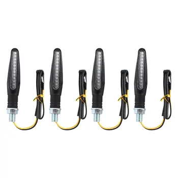 

4Pcs Flexible Motorcycle LED Turn Signal Light Flashing Universal Motorcycle LED Turn Signal Indicator Amber Light