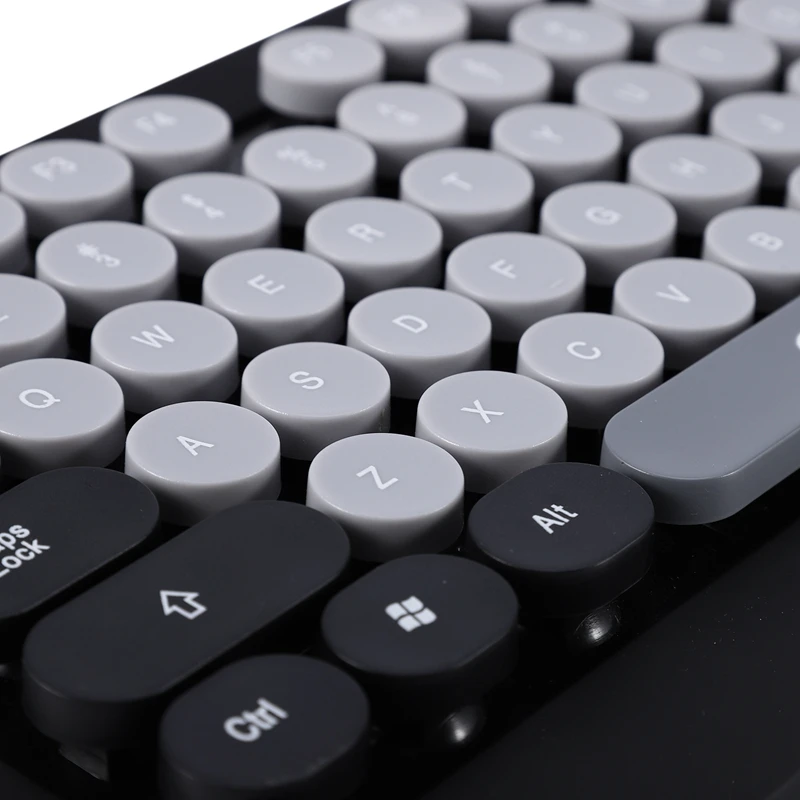 Optical Wireless Cute Keyboard K68 Optical Wireless Keyboard and Mouse USB Receiver Kit for PC Computer Black