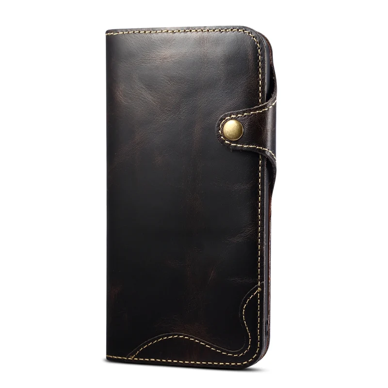 Black with Strap Натуральная кожа Чехлы для телефона для samsung Galaxy Note 9 8 S8 S9 Plus для iphone X XS MAX XR 6 7 8 Plus Чехол-бумажник с откидной крышкой - Цвет: Black with Strap