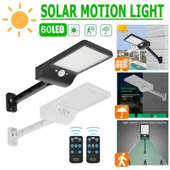 

60 LED Solar Light Outdoors Remote Control PIR Motion Sensor Lamp IP65 Waterproof Wall Lamp Street Solar Light Garden Decoration