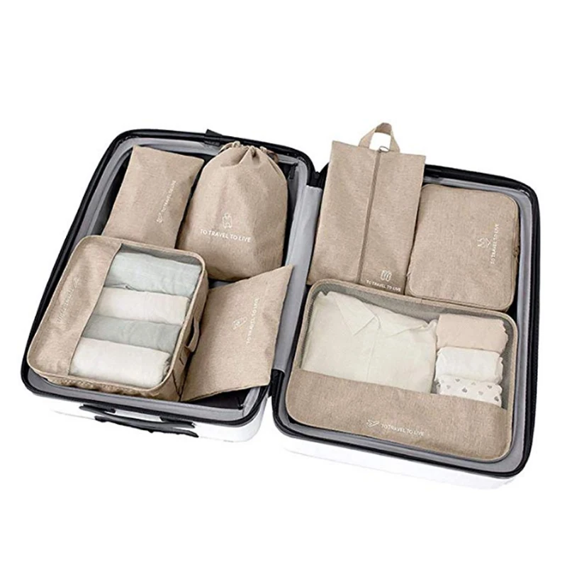 Travel Storage Bag Seven-Piece Underwear Finishing Luggage Clothes Organizer Wear-Resistant Waterproof Dustproof | Дом и сад