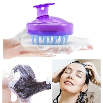

6 Colors Handheld Silicone Scalp Massage Brush Mini Head Meridian Massage Comb Head Meridian Massage Wide Tooth