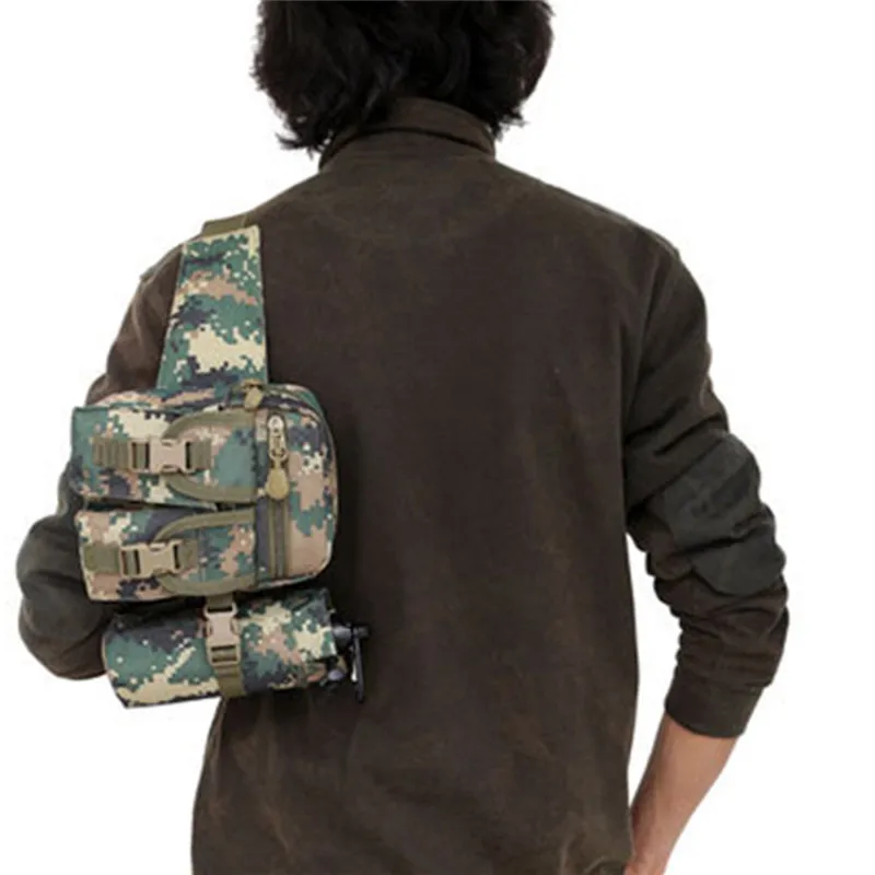 Waterproof Nylon Men Fanny Pack Tactical Military Army Waist Bag Hiking Outdoor Camping Shoulder Bum Belt Bum Sport Chest Bags