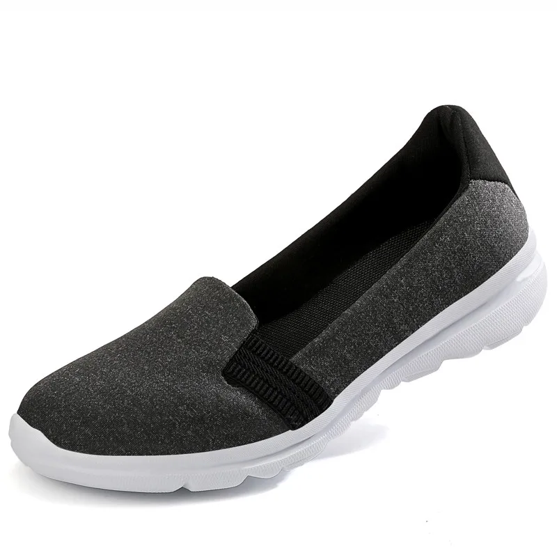 Черный PINSEN Women Sneakers Casual Slip On Ladies Flat Shoes Breathable Mesh Trainers Soft Walking Female Shoes Footwear Zapatos Mujer - Цвет: Черный