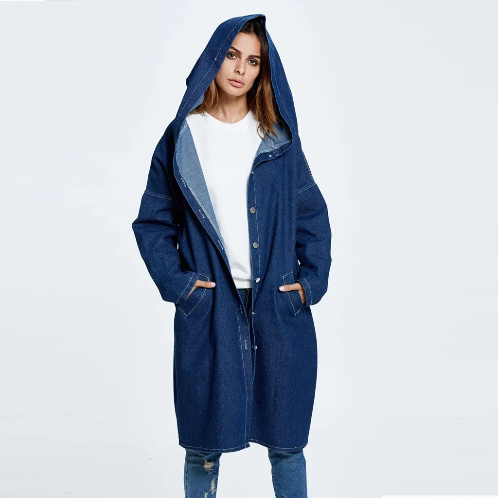 JAYCOSIN Women's Jackets Autumn Spring Long Jean Jacket For Women Loose Casual Female Outwear Denim Coats chaqueta mujer 19SEP3