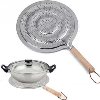 

Stovetop Simmer Ring Heat Diffuser Wooden Handle Gas Electric Slow Cook Ring Insulation Pad Household Kitchen Supply Coffee Pad