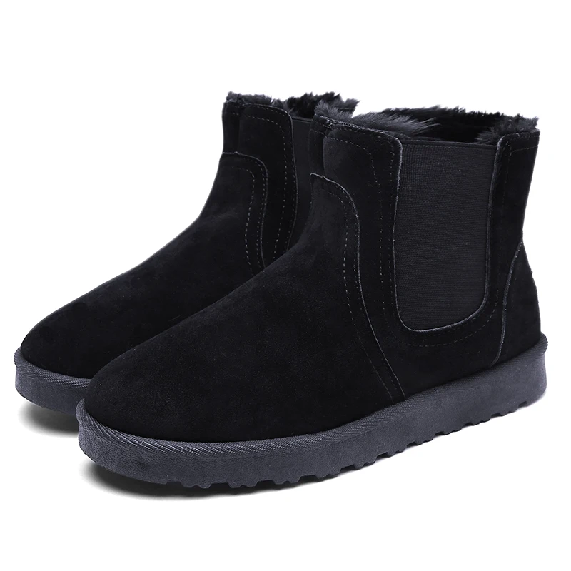 Теплые зимние женские уличные ботинки; женские ботинки; роскошная дизайнерская обувь для женщин; Роскошная Брендовая женская обувь; большой размер 44 - Цвет: black