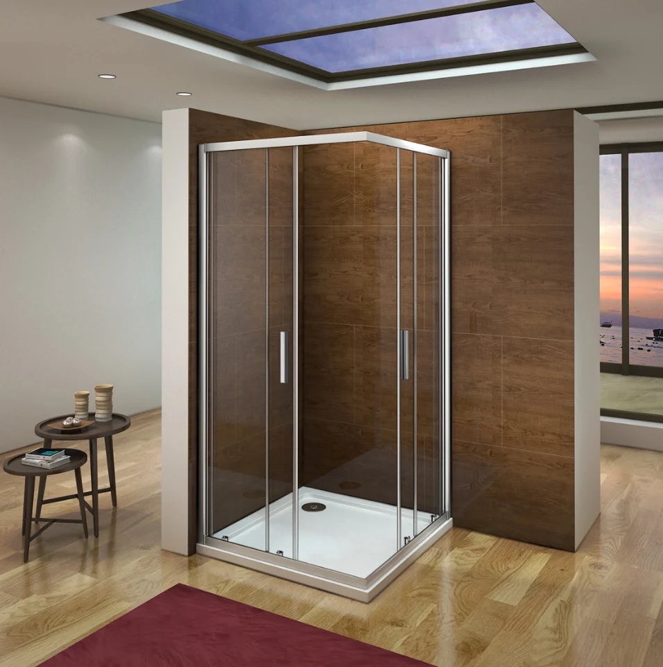 Angle Bulkheads Double Sliding Doors Matte Gray Glass 5mm For Shower Bathroom Accessories Sets Aliexpress