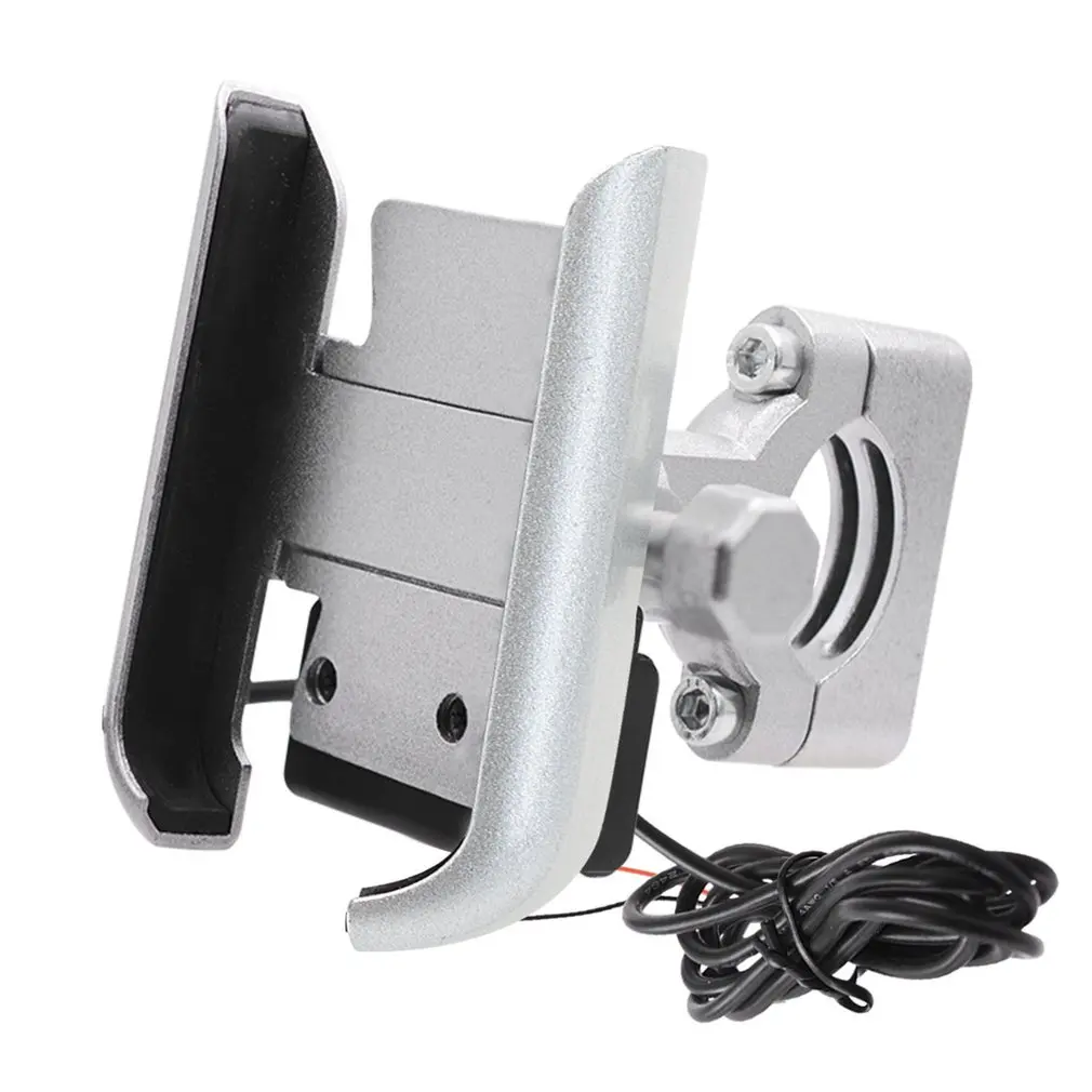 Motorcycle Car Aluminum Alloy Fast Charging Mobile Phone Holder Firm Anti-shake 360 Degree Rotating Mobile Phone Bracket - Цвет: 2
