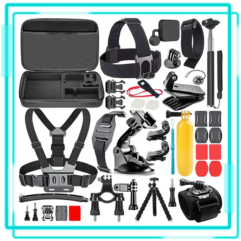 

Universal GoPro Action Camera Accessory Set For GoPro Hero 7 6 5 4 Selfie Stick Storage Bag Black kit Yi 4K Lite SJCAM SJ7 Eken