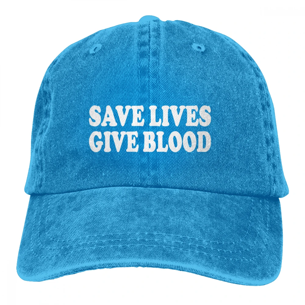 Save Lives дарите кровяной Casquette темно-синий унисекс Мужские Женские джинсовые бейсболка с ремешком кепки Регулируемый Гольф папа шляпа