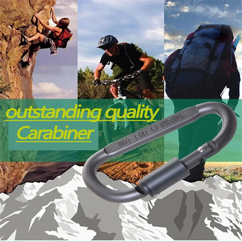 80mm moschettone resistente moschettone a molla EDC fibbia di sicurezza per arrampicata Sport Yoga amaca altalena portachiavi alpinista