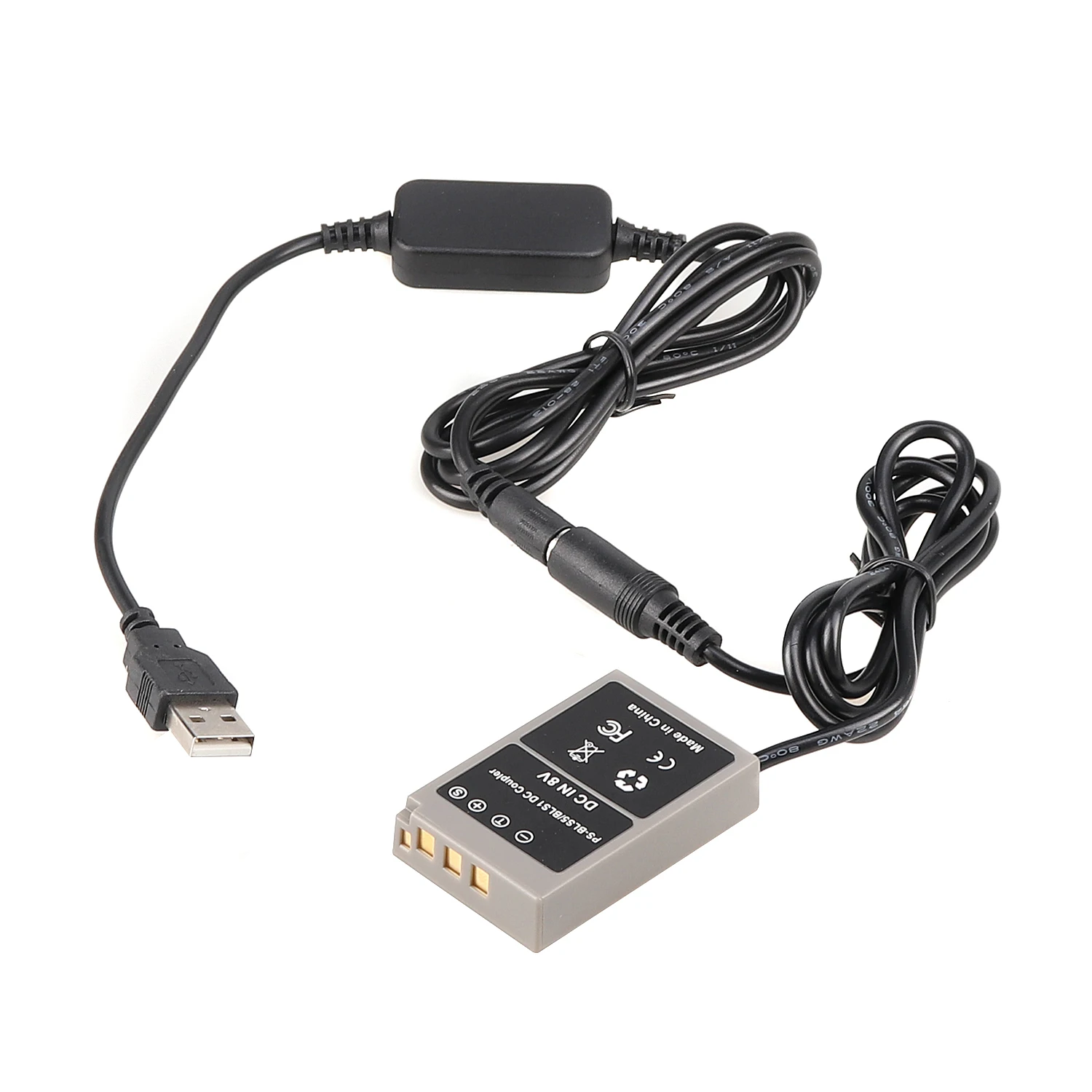 

FOTGA BLS5 Dummy Battery Adapter with 8V DC Cable for Olympus EPL8 EPL7 3/2 EPM2 EP3/2/EM10