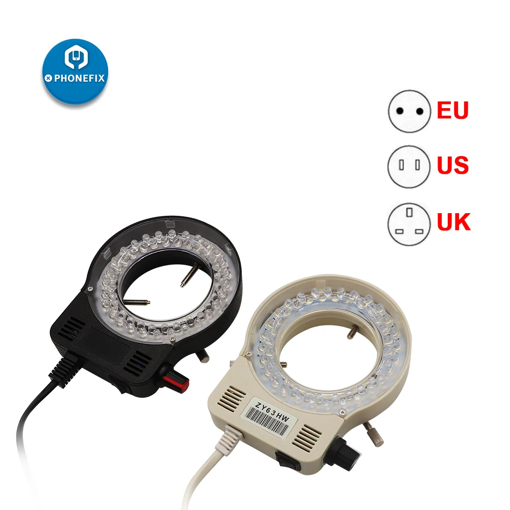 Adjustable Microscope Ring Light 144 LED Stereo Microscope illuminatorwith Power Adapter for Stereo Microscope & Camera