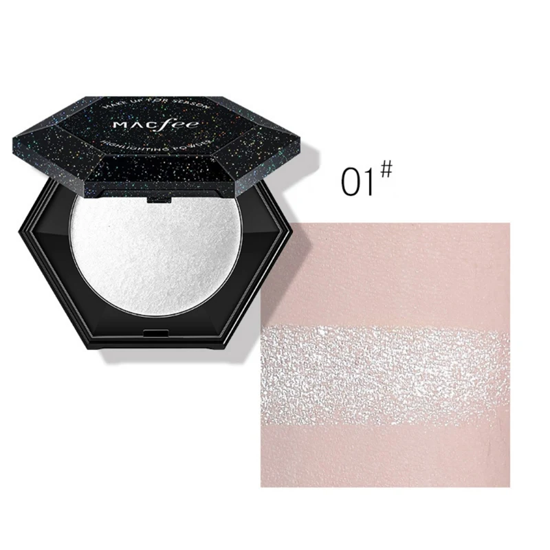 01 Diamond High-gloss Powder Long-lasting Brighten Skin Color Shiny Face Highlighter Pressed Powder - Цвет: 01