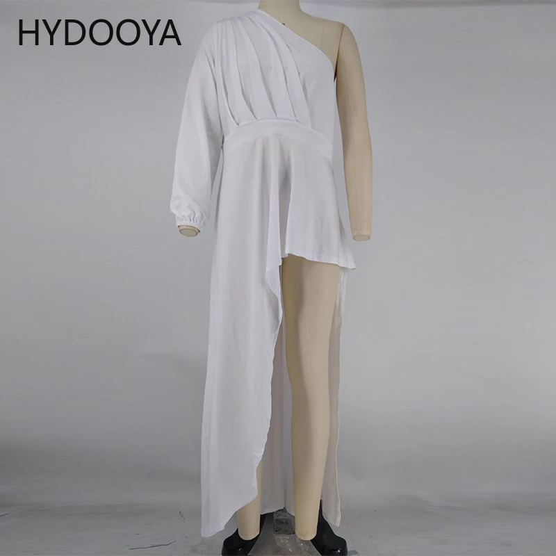 Plus Size Dresses Women Clothing Large Big Size One Shoulder High Waist High Split Asymmetrical Evening Night Party Long Dresses