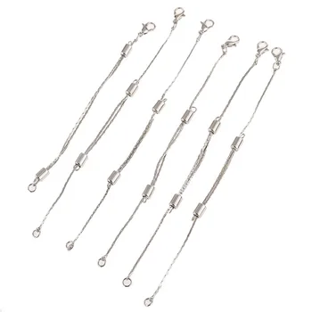 

10pcs/lot Stainless Steel Adjustable Extended Extension Chain Lobster Clasps Connector DIY Jewelry Findings Bracelet Accessories