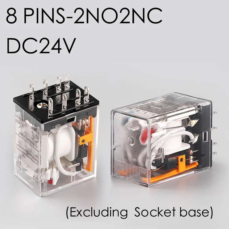 DC24V 8pin-2NO2NC LANBOO HH52P MY2NJ реле катушки общие DPDT микро мини электромагнитное реле с гнездом База Светодиодный AC 220 В DC 12 В - Габаритные размеры: DC24V 8pin-2NO2NC