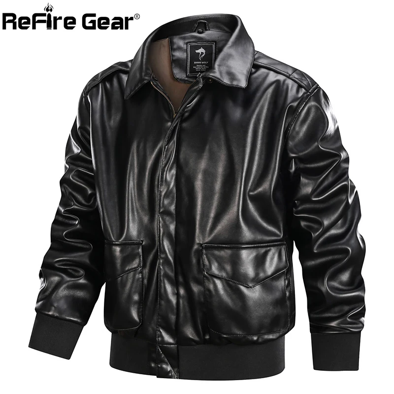 Refire gear MA-1, мужские Куртки из искусственной кожи, зимняя теплая военная куртка-бомбер, куртка-пилот, тактическая Повседневная куртка для полиции, пальто из искусственной кожи
