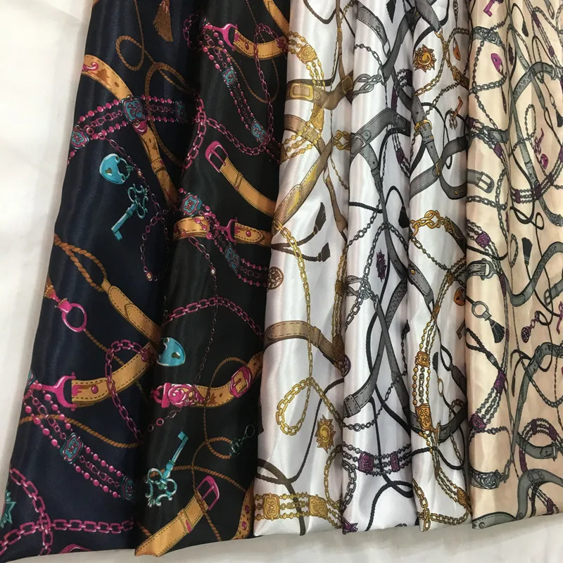 Factory price satin print fabric india soft smooth chains pattern 100% polyester | Дом и сад